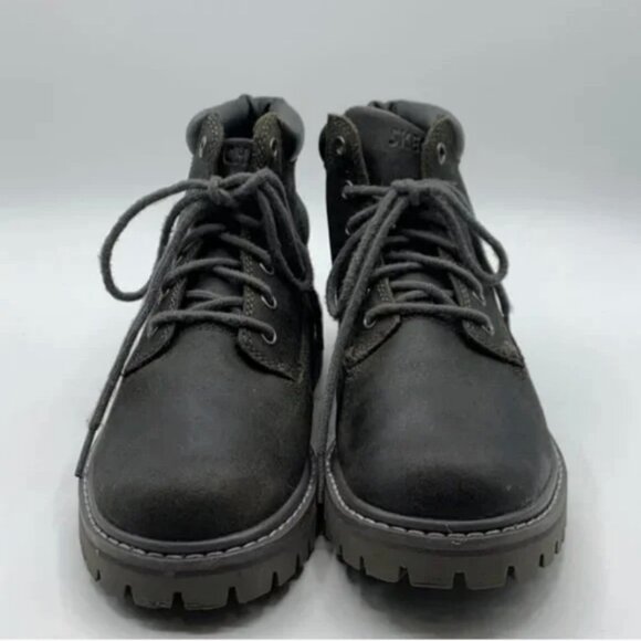 Skechers Combat Boots Sergeants - Verdict Chick Black Size 8 - Picture 4 of 8